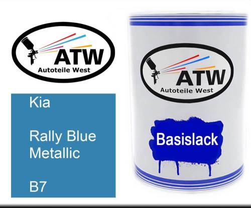 Kia, Rally Blue Metallic, B7: 500ml Lackdose, von ATW Autoteile West.